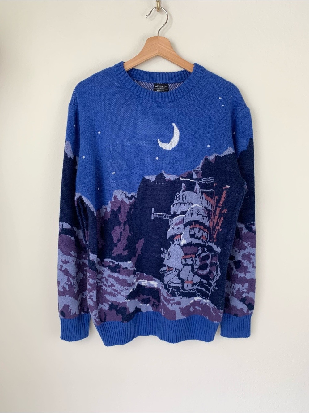 Hot Topic Studio Ghibli Howl’s Moving Castle Blue Night Crewneck Sweater M